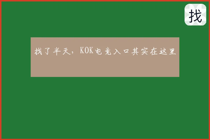 找了半天，KOK电竞入口其实在这里
